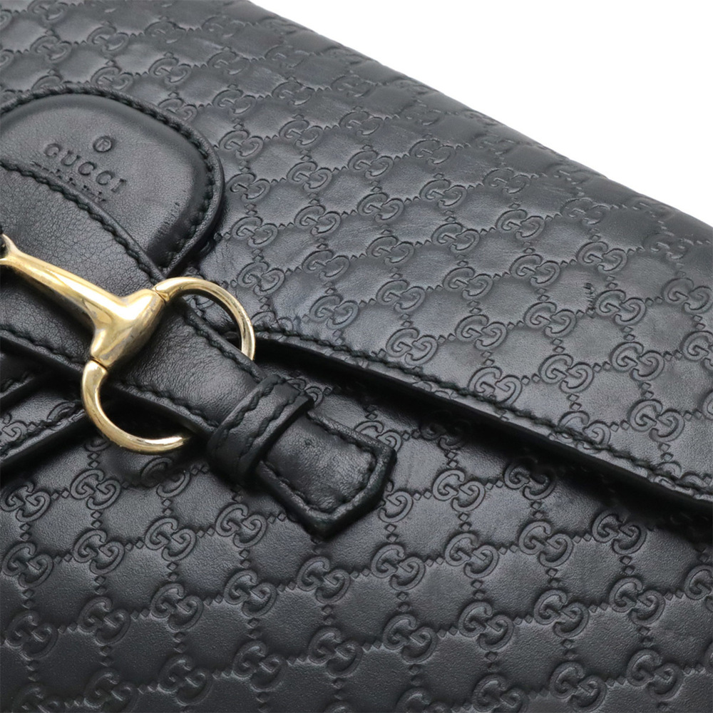 GUCCI Black Leather Horsebit Shoulder Bag - Picture 5 of 10
